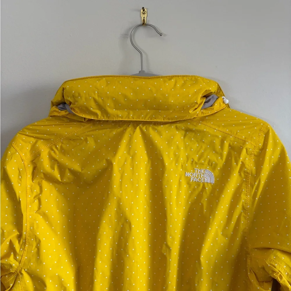 The North Face Resolve Parka Yellow Polka-dot Dry Vent Rain Jacket (M) Hooded - Picture 7 of 16